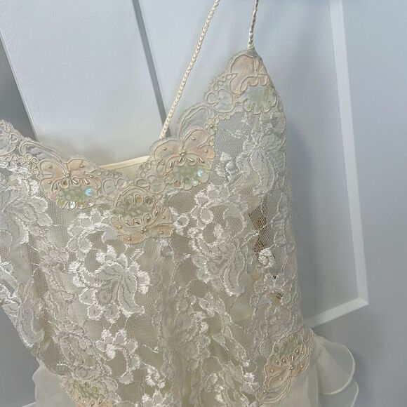 Victoria’s Secret Gold Label Sexy White Wedding Lace Teddy Beads Nightie NWT - Picture 6 of 15